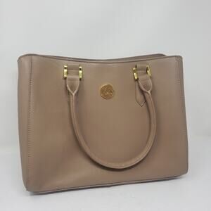 Joy Mangano Taupe  Leather large structured handbag Great condition